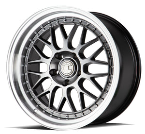 Aodhan AH02 Hyper Black w/ Machined Lip 18x9.5 +30 5x114.3 73.1mm - Wheelwiz