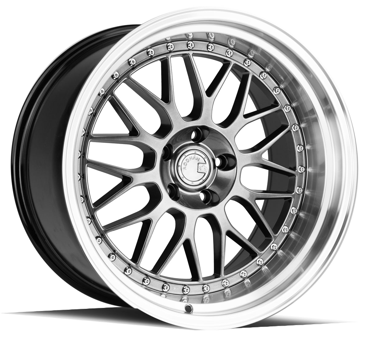 Aodhan AH02 Hyper Black w/ Machined Lip 19x11 +15 5x114.3 73.1mm - Wheelwiz