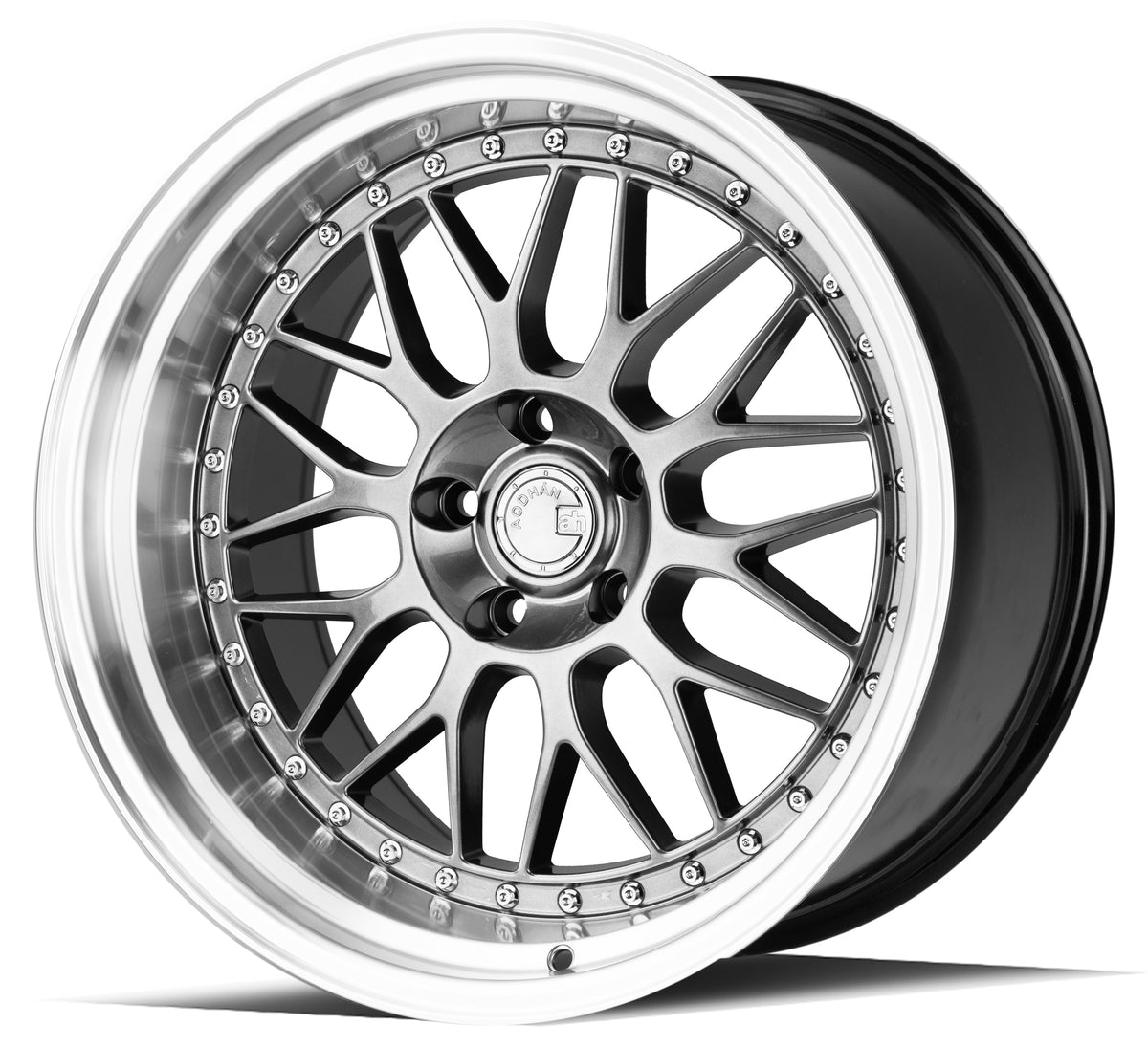 Aodhan AH02 Hyper Black w/ Machined Lip 19x11 +15 5x114.3 73.1mm - Wheelwiz