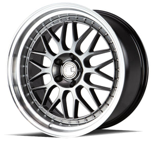 Aodhan AH02 Hyper Black w/ Machined Lip 19x9.5 +35 5x120 72.6mm - Wheelwiz