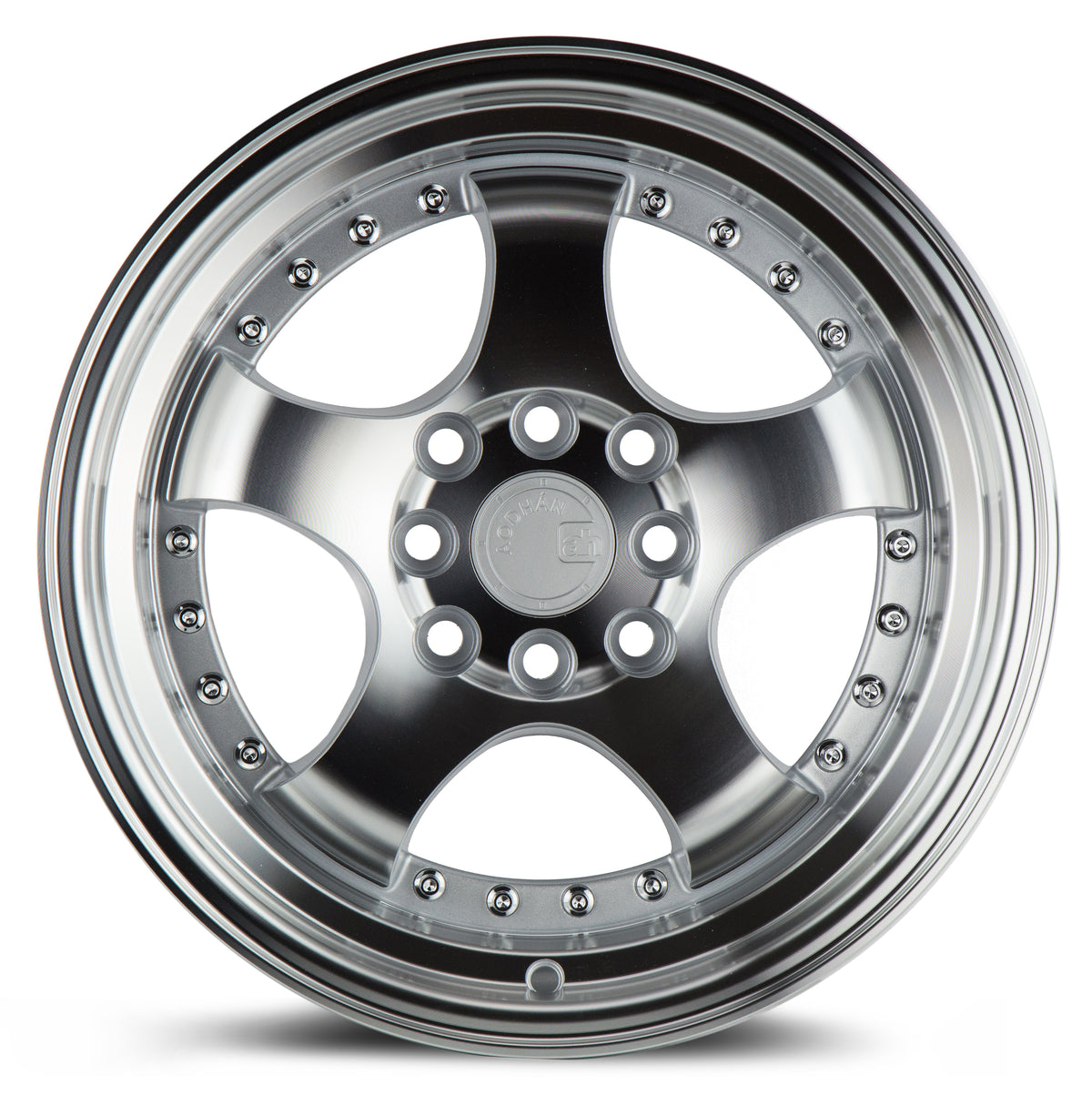 Aodhan AH03 Silver w/Machined Face 15x8 +20 4x100|4x114.3 73.1mm - Wheelwiz