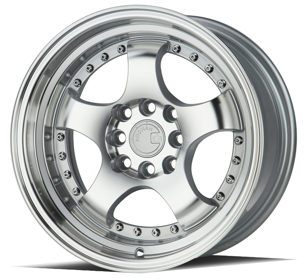 Aodhan AH03 Silver w/Machined Face 15x8 +20 4x100|4x114.3 73.1mm - Wheelwiz