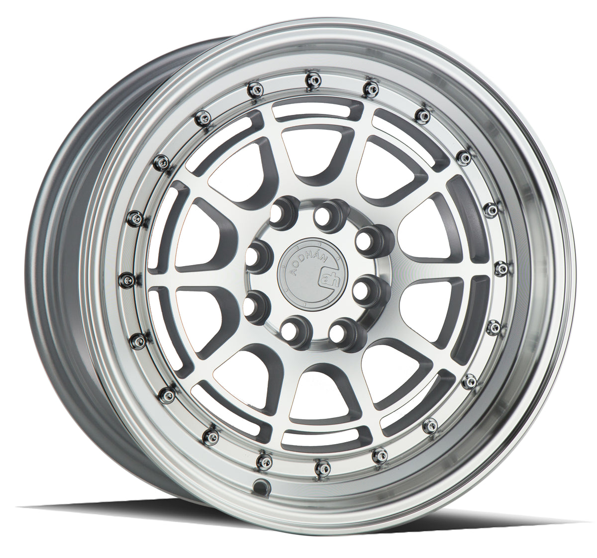 Aodhan AH04 Silver w/Machined Face 15x8 +20 4x100|4x114.3 73.1mm - Wheelwiz