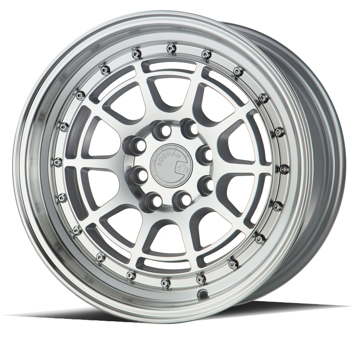 Aodhan AH04 Silver w/Machined Face 15x8 +20 4x100|4x114.3 73.1mm - Wheelwiz