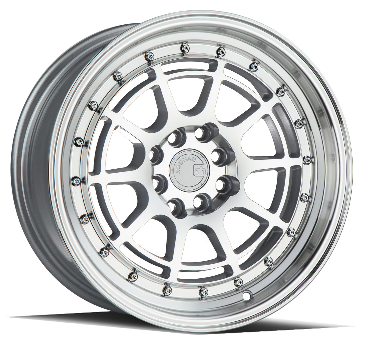 Aodhan AH04 Silver w/Machined Face 16x8 +15 4x100|4x114.3 73.1mm - Wheelwiz