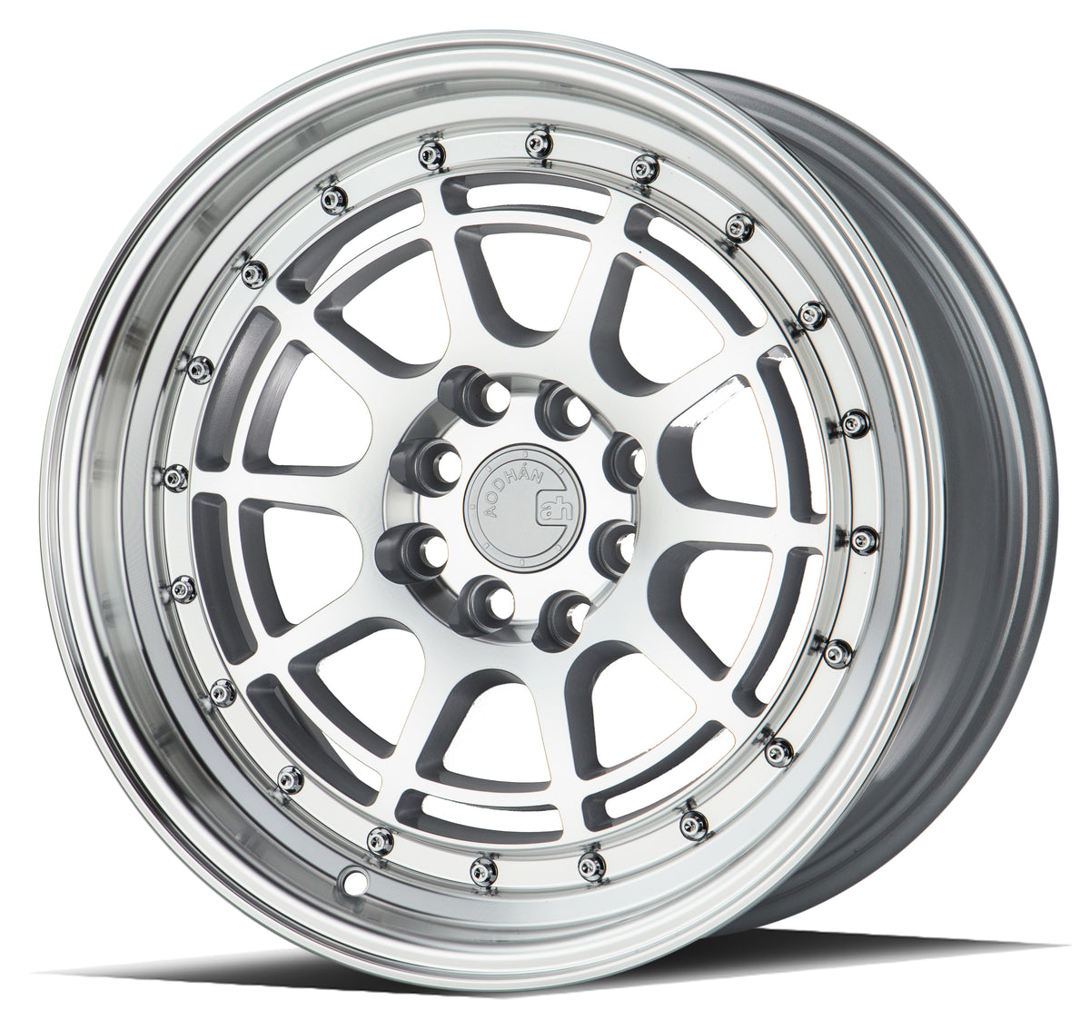 Aodhan AH04 Silver w/Machined Face 16x8 +15 4x100|4x114.3 73.1mm - Wheelwiz