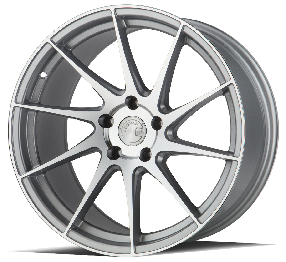 Aodhan AH09 Gloss Silver Machined Face 18x9.5 Passenger Side +35 5x112 73.1mm - Wheelwiz