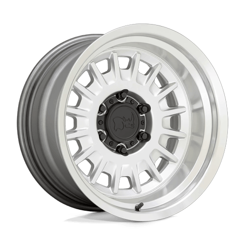 Black Rhino ALISO Gloss Silver W/ Mirror Cut 17x9 -38 6x139.7mm 106.1mm - Wheelwiz