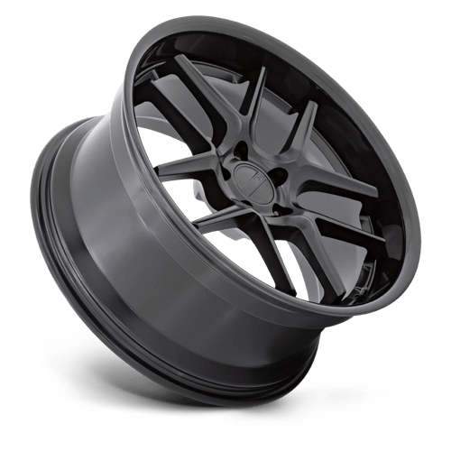 American Racing AR942 BISHOP Matte Black W/ Gloss Black Lip 20x9.5 +15 5x115mm 71.5mm - Wheelwiz