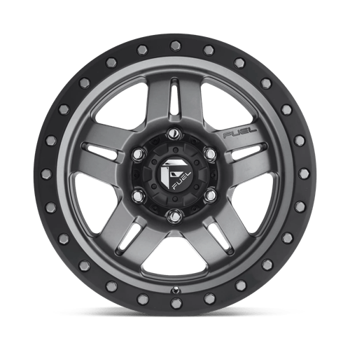 Fuel Offroad D558 ANZA Matte Gunmetal Black Bead Ring 16x8 +1 6x139.7mm 108mm - Wheelwiz