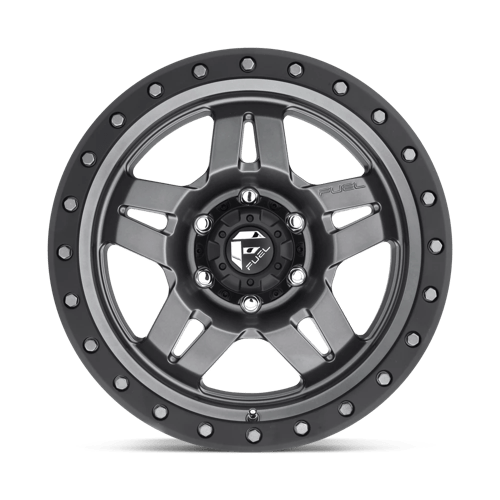 Fuel Offroad D558 ANZA Matte Gunmetal Black Bead Ring 17x8.5 +6 6x139.7mm 108mm - Wheelwiz