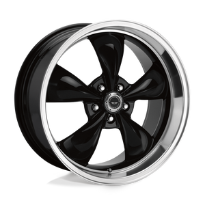 American Racing AR105 TORQ THRUST M Gloss Black Machined Lip 17x7.5 +45 5x110mm 65.1mm - WheelWiz