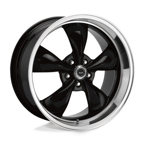 American Racing AR105 TORQ THRUST M Gloss Black W/ Machined Lip 18x9 +34 5x120mm 74.1mm