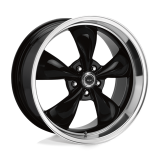 American Racing AR105 TORQ THRUST M Gloss Black W/ Machined Lip 17x8 0 5x114.3mm 72.6mm