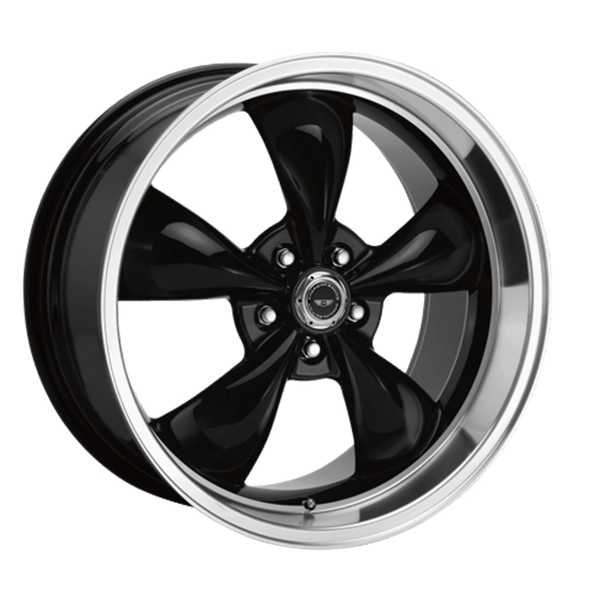American Racing AR105 TORQ THRUST M Gloss Black Machined Lip 17x7.5 +45 5x110mm 65.1mm - Wheelwiz