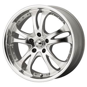 American Racing AR383 CASINO Silver Machined 17x7.5 +45 5x115mm 72.6mm - WheelWiz