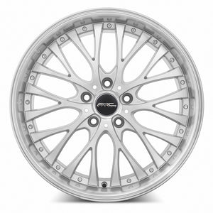 Vors AR6 Silver Machine Face Lip Chrome Rivet 18x8 +30 5x108mm 73.1mm - Wheelwiz