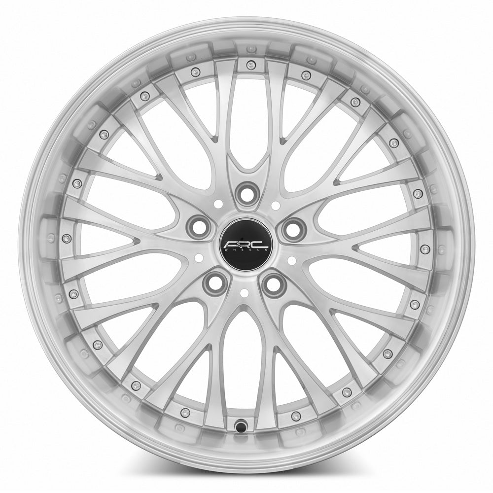 ARC AR6 Silver Machine Face Lip Chrome Rivet 18x9 +35 5x110mm 73.1mm