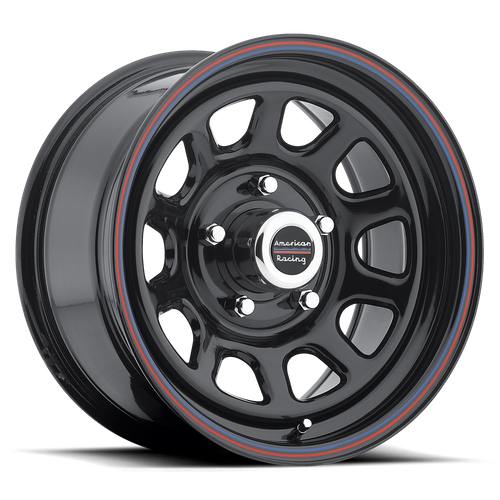 American Racing AR767 Gloss Black W/ Stripes 15x10 -38 5x139.7mm 108mm - Wheelwiz