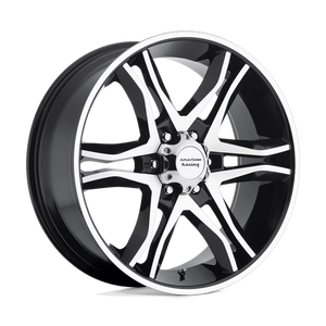 American Racing AR893 MAINLINE Gloss Black Machined 17x8 +25 5x120mm 74.1mm - WheelWiz