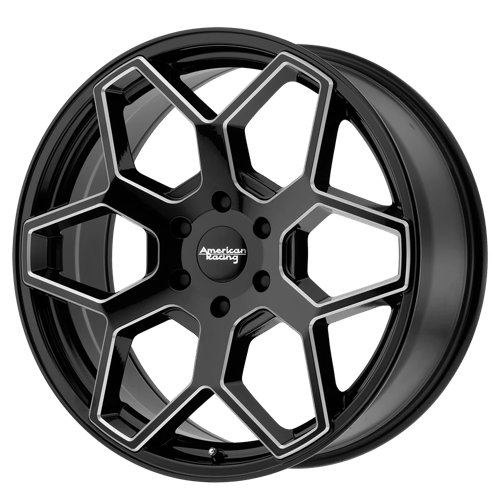 American Racing AR916 Gloss Black Milled 20x8.5 +15 6x139.7mm 106.1mm - Wheelwiz