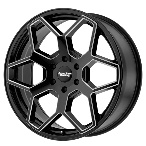 American Racing AR916 Gloss Black Milled 20x8.5 +35 6x114.3mm 72.6mm - WheelWiz