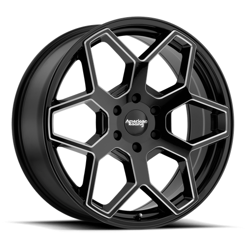American Racing AR916 Gloss Black Milled 20x8.5 +15 6x139.7mm 106.1mm