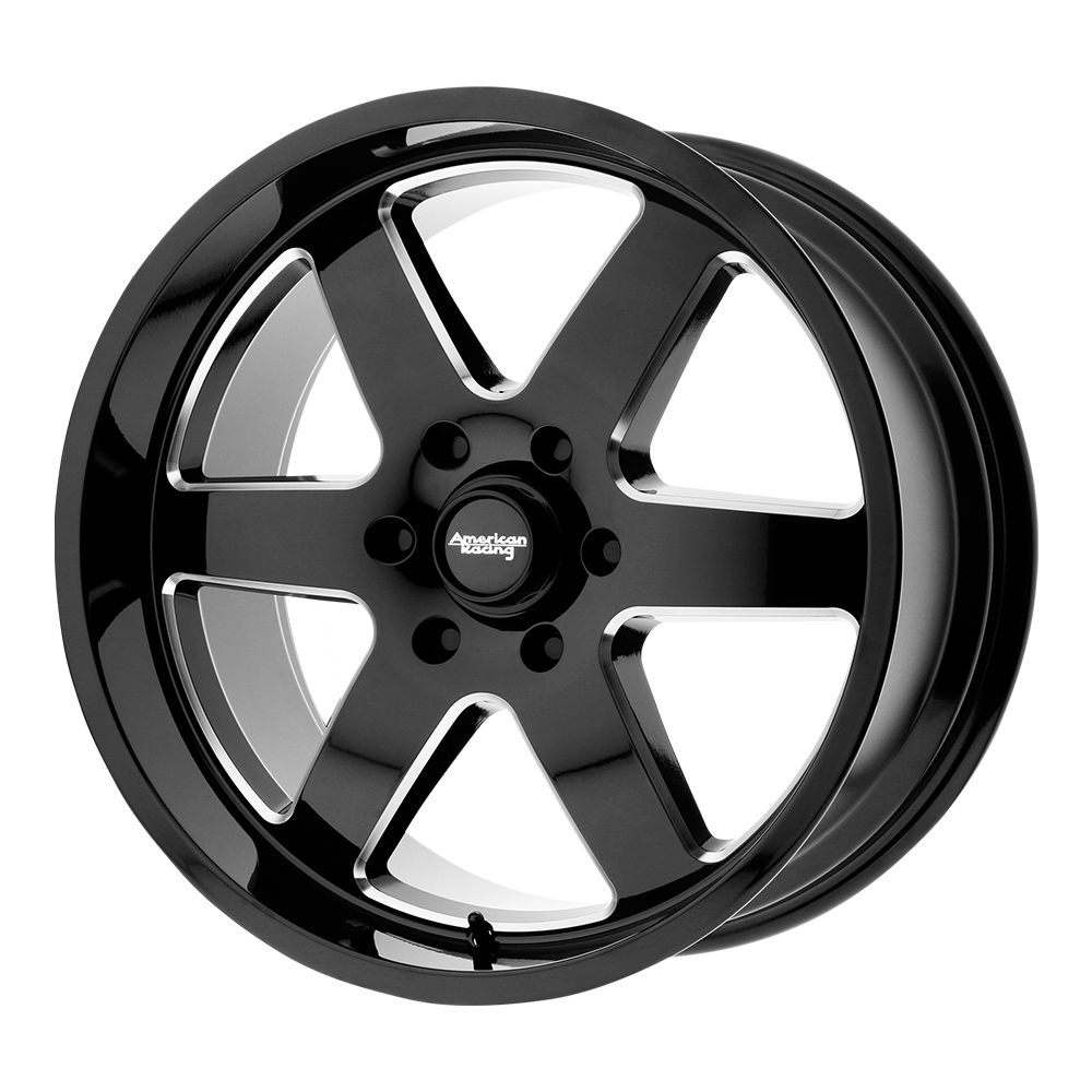 American Racing AR926 PATROL Gloss Black Milled 18x9 +12 8x170mm 130.8mm - WheelWiz