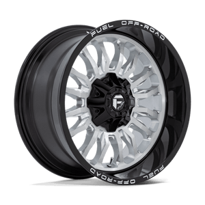 Fuel Offroad D798 ARC Silver Brush Face W/ Blk Lip 20x10 -18 6x135|6x139.7mm 106.1mm - Wheelwiz