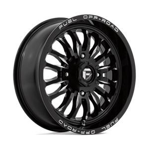 Fuel Offroad D821 ARC UTV Gloss Black Milled 20x7 +13 4x137mm 110.1mm - Wheelwiz