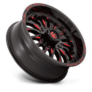 Fuel Offroad D822 ARC UTV Gloss Black Milled Red 18x7 +13 4x137mm 110.1mm - Wheelwiz