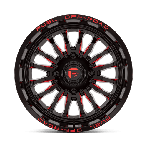 Fuel Offroad D822 ARC UTV Gloss Black Milled Red 18x7 +13 4x137mm 110.1mm - Wheelwiz