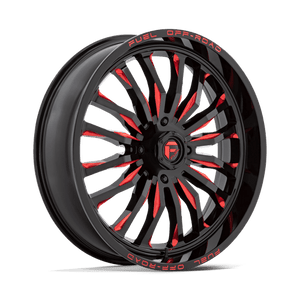 Fuel Offroad D822 ARC UTV Gloss Black Milled Red 24x7 +13 4x156mm 132mm - Wheelwiz
