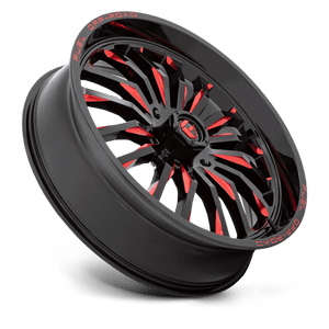 Fuel Offroad D822 ARC UTV Gloss Black Milled Red 24x7 +13 4x156mm 132mm - Wheelwiz