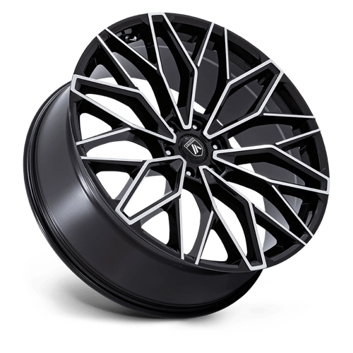 Asanti Black AB050 MOGUL 6 Gloss Black W/ Machined Face 24x10 +30 6x135mm 87.1mm