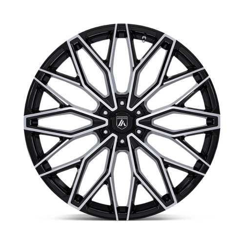 Asanti Black AB050 MOGUL 6 Gloss Black W/ Machined Face 22x9.5 +25 6x135mm 87.1mm - Wheelwiz