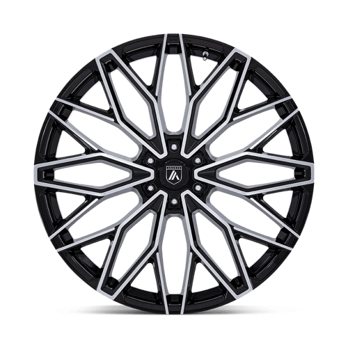 Asanti Black AB050 MOGUL 6 Gloss Black W/ Machined Face 24x10 +30 6x139.7mm 106.1mm - Wheelwiz