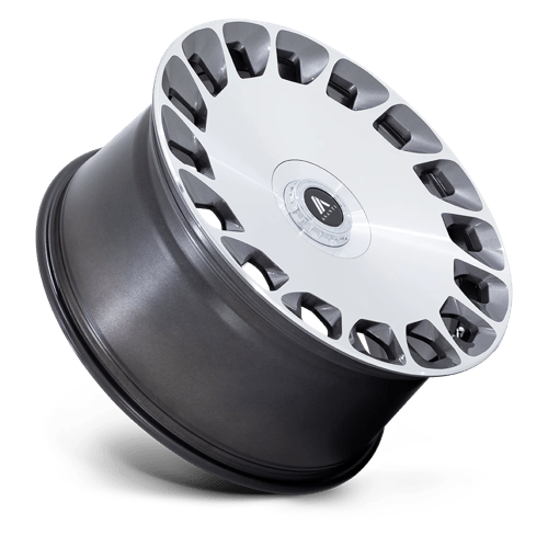 Asanti Black AB045 ARISTOCRAT Gloss Platinum Bright Mach Fc 24x10 +15 Custom 72.6mm - Wheelwiz