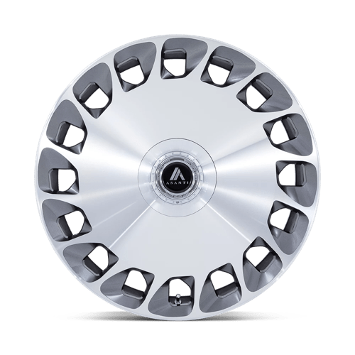 Asanti Black AB045 ARISTOCRAT Gloss Platinum Bright Mach Fc 20x10.5 +18 Custom 72.6mm - Wheelwiz