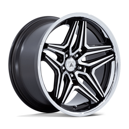Asanti Black AB046 DUKE Gloss Black Machined 22x10.5 +18 Custom 72.6mm - Wheelwiz