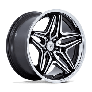 Asanti Black AB046 DUKE Gloss Black Machined 22x10.5 +18 5x115mm 72.6mm - Wheelwiz