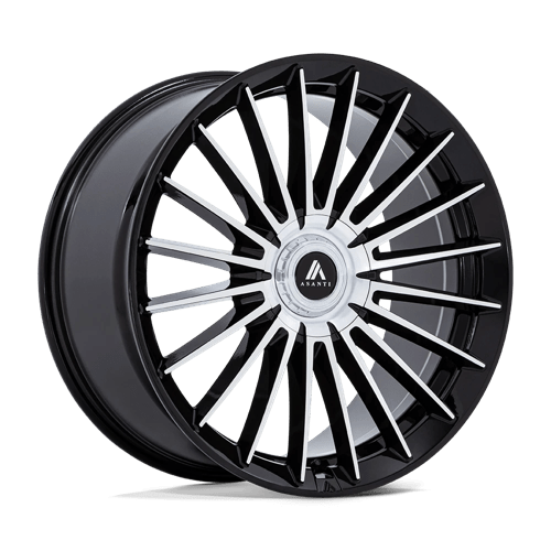 Asanti Black AB048 VICEROY Gloss Black W/ Machined Face 20x9 +45 5x108|5x112mm 72.6mm - Wheelwiz