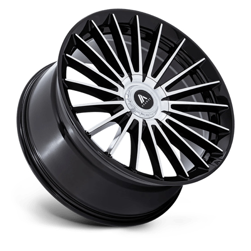 Asanti Black AB048 VICEROY Gloss Black W/ Machined Face 22x10.5 +45 5x108|5x114.3mm 72.6mm - Wheelwiz
