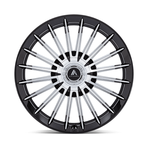 Asanti Black AB048 VICEROY Gloss Black W/ Machined Face 20x10.5 +18 5x115|5x120mm 74.1mm - Wheelwiz