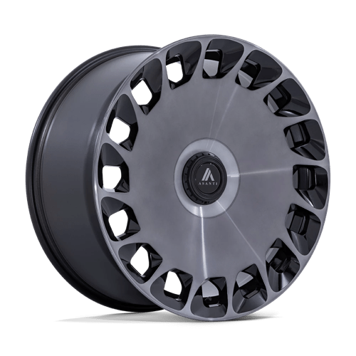 Asanti Black AB045 ARISTOCRAT Gloss Black Machined Fc W/ Ddt 20x10.5 +40 5x112|5x114.3mm 72.6mm - Wheelwiz
