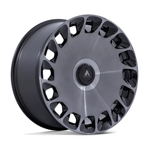 Asanti Black AB045 ARISTOCRAT Gloss Black Machined Fc W/ Ddt 24x10 +35 5x112|5x120mm 74.1mm - Wheelwiz