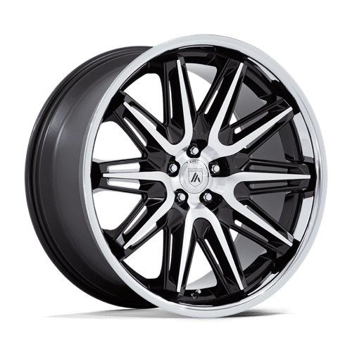 Asanti Black AB047 IMPERATOR Gloss Black Machined W/ Ss Lip 22x10.5 +38 5x120mm 72.6mm