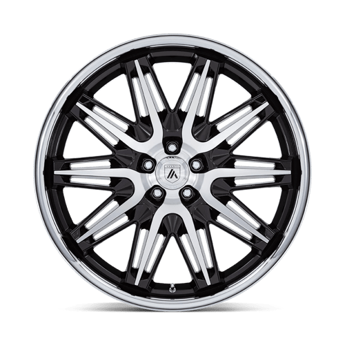 Asanti Black AB047 IMPERATOR Gloss Black Machined W/ Ss Lip 20x9 +45 5x112mm 66.6mm - Wheelwiz