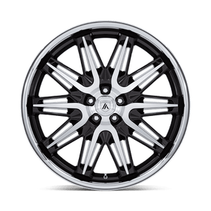 Asanti Black AB047 IMPERATOR Gloss Black Machined W/ Ss Lip 20x9 +45 5x112mm 66.6mm - Wheelwiz