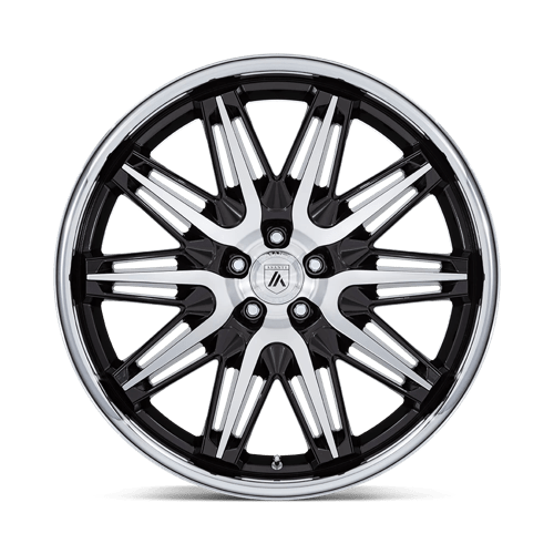 Asanti Black AB047 IMPERATOR Gloss Black Machined W/ Ss Lip 22x10.5 +38 5x112mm 66.6mm - Wheelwiz